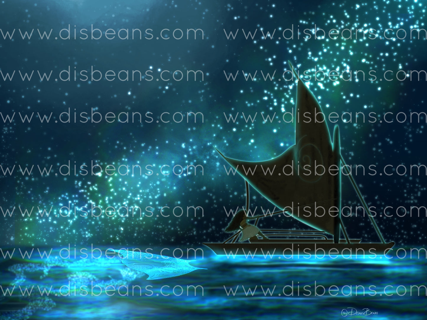 Wayfinder Princess Print - POSTER 11x14 - Magic Princess Landscape Ocean Stars