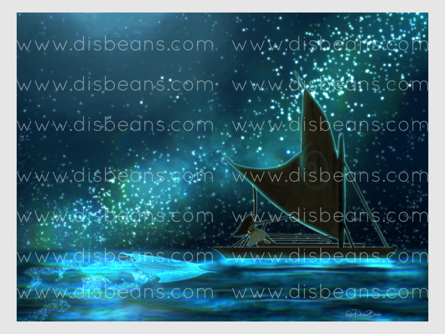 Wayfinder Princess Print - POSTER 11x14 - Magic Princess Landscape Ocean Stars