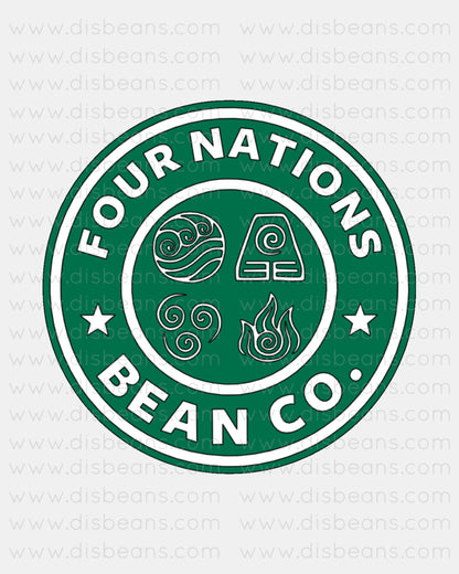 ATLA AVATAR APPA FOUR NATIONS - Bean Co. CROPPED Tank Top - Starbies Coffee Company ATLA Avatar The Last Airbender