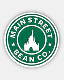 MAGIC CASTLE PIXIE PARKS - Bean Co. Small GLOSSY Sticker - Starbies Coffee Company Dis Beans Theme