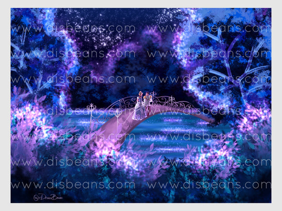 Midnight Prince Love Print - POSTER 11x14 - Disney Princess Landscape