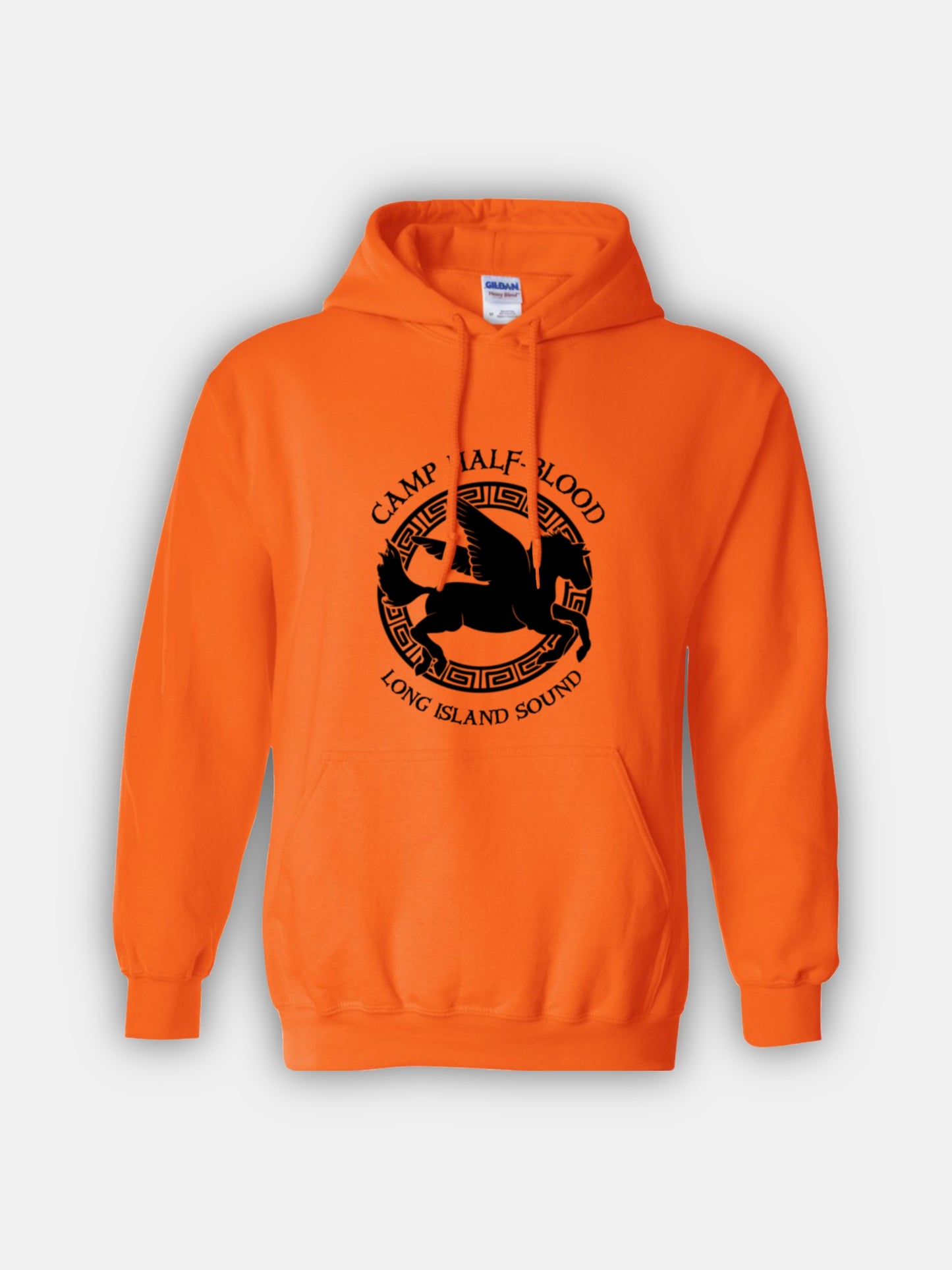 Camp Half-Blood Hoodie - Standard Pegasus Design - Classic Fit Pullover Hooded Sweatshirt Unisex Orange PJO Percy Jackson Annabeth Chase Long Sleeves