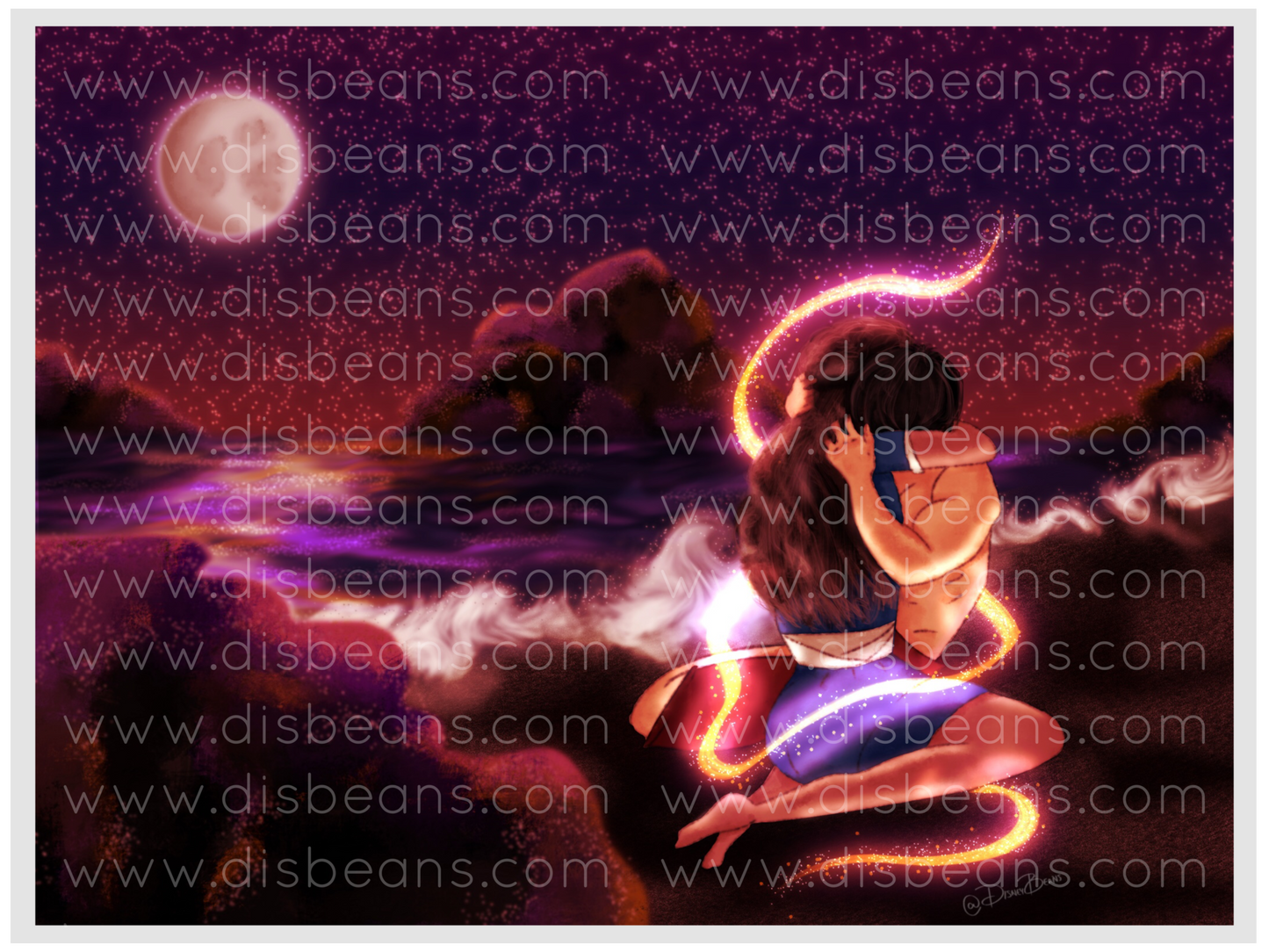 Zutara Beach Scars Stars Choose Card-Size Print or Small Glossy Sticker Landscape Zuko Katara ATLA Avatar the Last Airbender