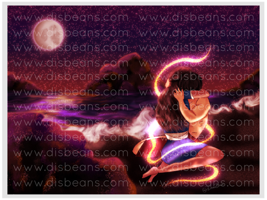 Zutara Beach Scars Stars Choose Card-Size Print or Small Glossy Sticker Landscape Zuko Katara ATLA Avatar the Last Airbender