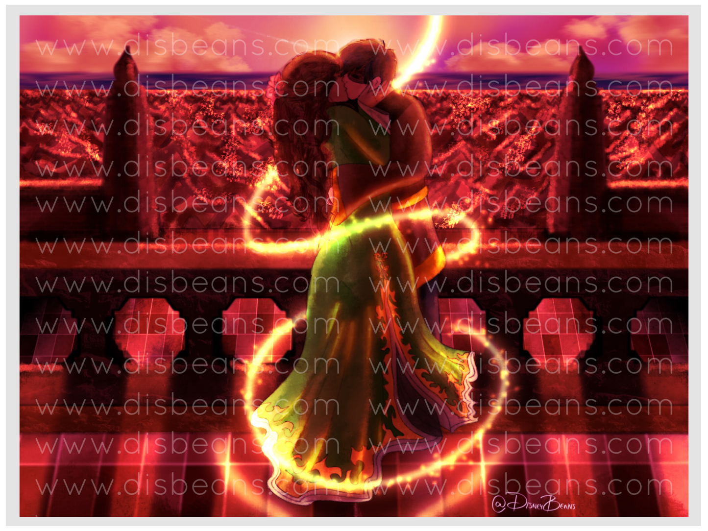 Zutara Endgame End Scene Choose Card-Size Print or Small Glossy Sticker Landscape Romantic Sunset Zuko Katara ATLA Avatar the Last Airbender