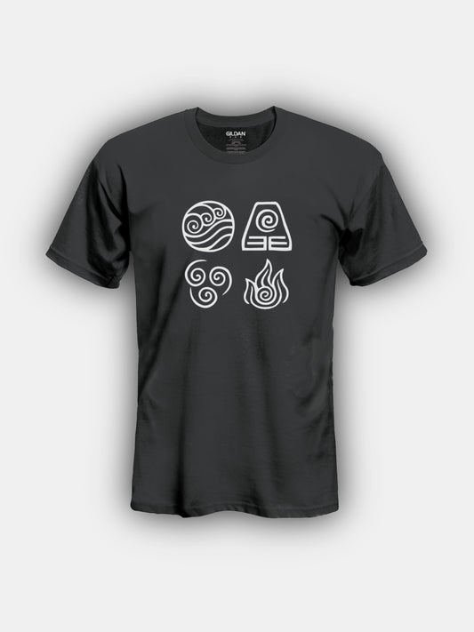 Avatar Elements Square Design - Camiseta de ajuste clásico UNISEX ATLA Avatar the Last Airbender mangas cortas