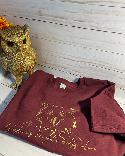 Wisdom's Daughter Walks Alone (Athena) - Bookish Design - Classic Fit T-Shirt Short Sleeves Unisex PJO Percy Jackson Annabeth Chase MoA Mark of Athena
