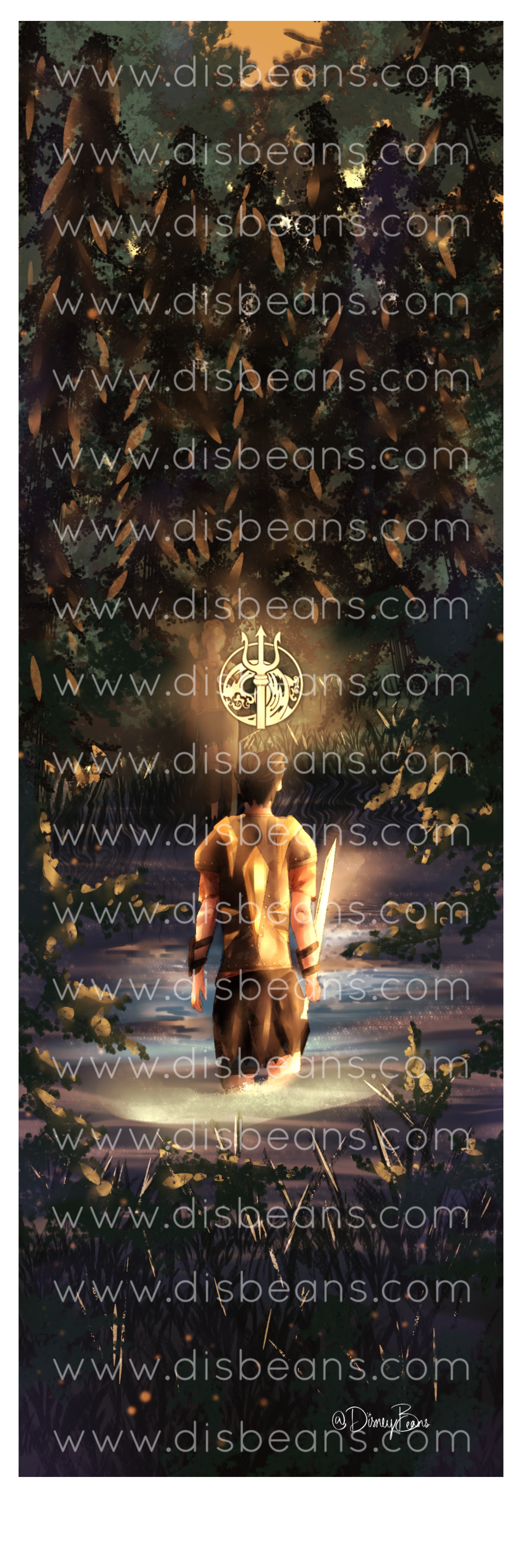 Hijo de Poseidón en el bosque del norte - Marcador 2 W X 6 H pulgadas MARCADOR o pegatina brillante Percy Jackson PJO y los atletas olímpicos