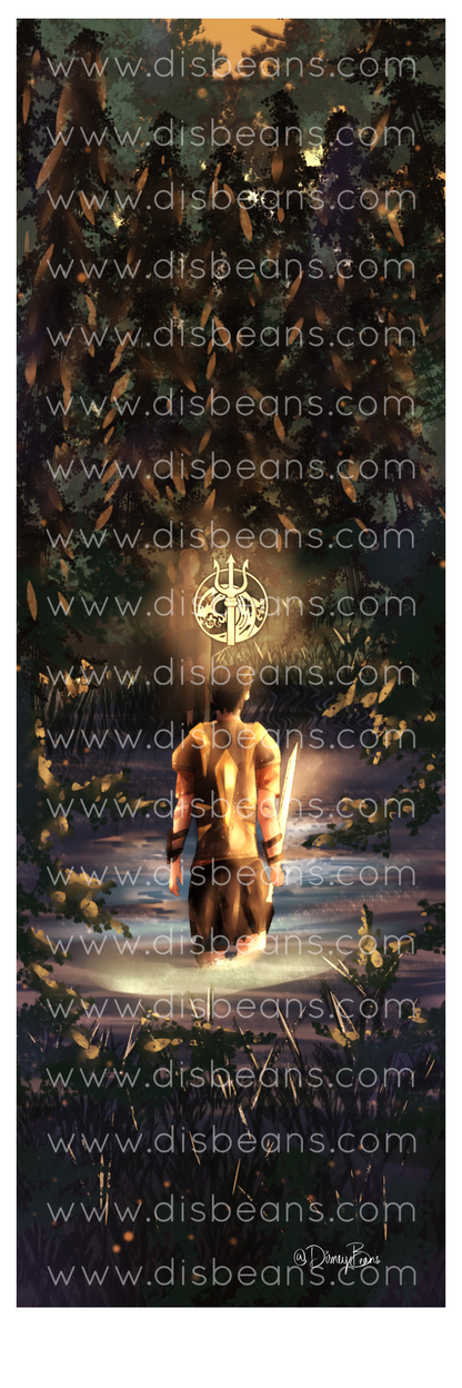 Hijo de Poseidón en el bosque del norte - Marcador 2 W X 6 H pulgadas MARCADOR o pegatina brillante Percy Jackson PJO y los atletas olímpicos