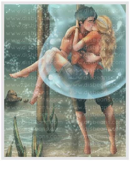 Percabeth The Best Underwater Kiss - Bookmark 2 W X 6 H inches BOOKMARK or Glossy Sticker Percy Jackson PJO and the Olympians