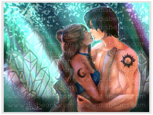 Zutara Crystal Tattoos Catacombs Choose Card-Size Print or Small Glossy Sticker Landscape Romantic Zuko Katara ATLA Avatar the Last Airbender