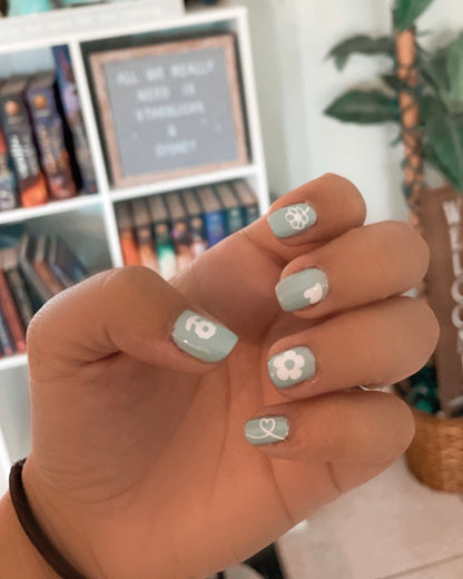 COMBO Hearts Stars Flowers Pack - Nail Decal Sticker Sheet Decals Floral Star Sparkle SMALL LARGE Single Sheet Handmade