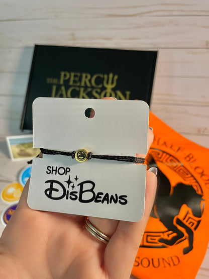Percy Jackson FAN BOX - Classic-Fit T-Shirt, Sticker Pack, Bean Co. Decal, CHB Map Bookmark, CHB String Bracelet