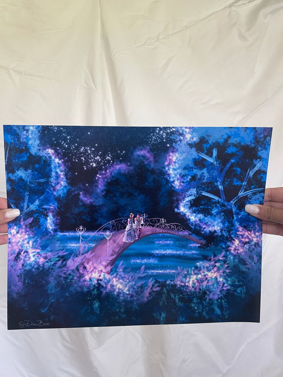 SAMPLE SALE - Art Print Magic Midnight Princess Bridge (professional print XL 11x14)